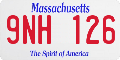 MA license plate 9NH126