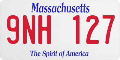 MA license plate 9NH127