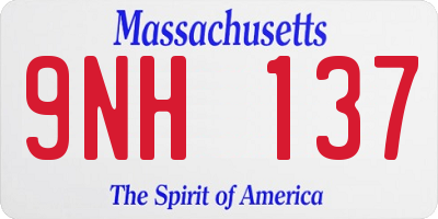 MA license plate 9NH137