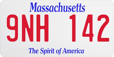 MA license plate 9NH142