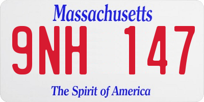 MA license plate 9NH147