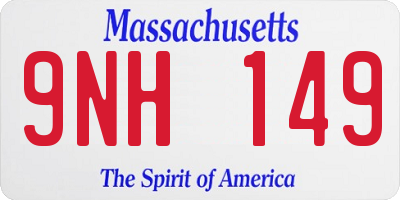 MA license plate 9NH149