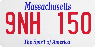 MA license plate 9NH150