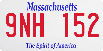 MA license plate 9NH152
