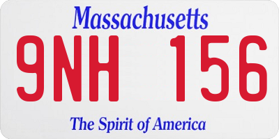 MA license plate 9NH156