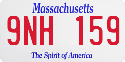 MA license plate 9NH159
