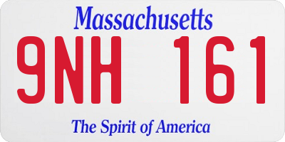 MA license plate 9NH161