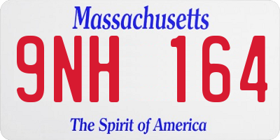 MA license plate 9NH164