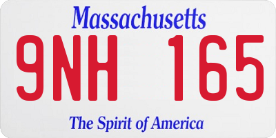 MA license plate 9NH165