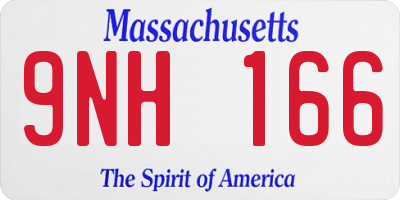 MA license plate 9NH166