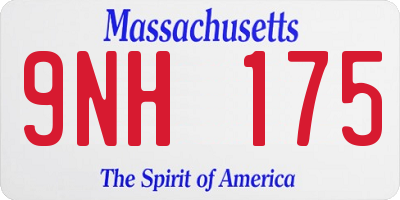 MA license plate 9NH175