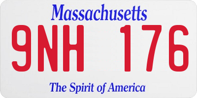 MA license plate 9NH176