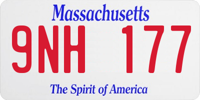 MA license plate 9NH177