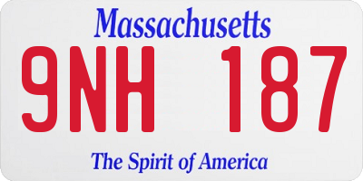 MA license plate 9NH187