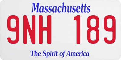 MA license plate 9NH189