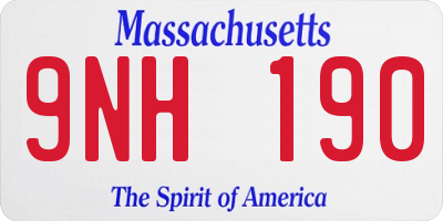 MA license plate 9NH190