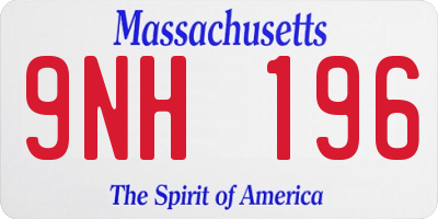 MA license plate 9NH196