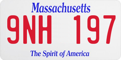 MA license plate 9NH197