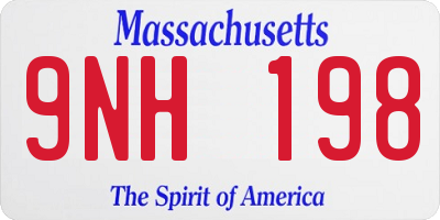 MA license plate 9NH198