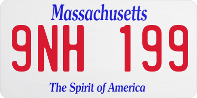 MA license plate 9NH199