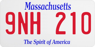 MA license plate 9NH210