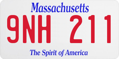 MA license plate 9NH211