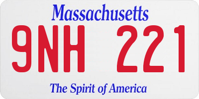 MA license plate 9NH221