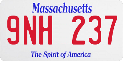 MA license plate 9NH237