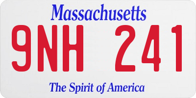 MA license plate 9NH241
