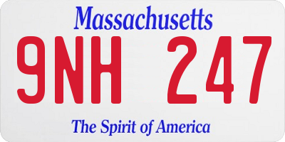 MA license plate 9NH247