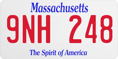 MA license plate 9NH248