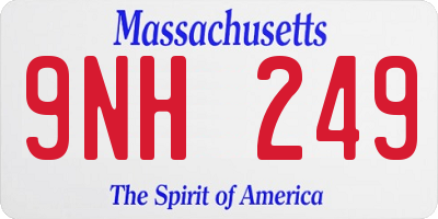MA license plate 9NH249