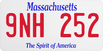 MA license plate 9NH252
