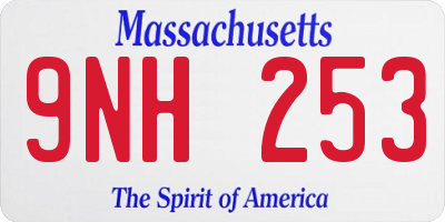MA license plate 9NH253
