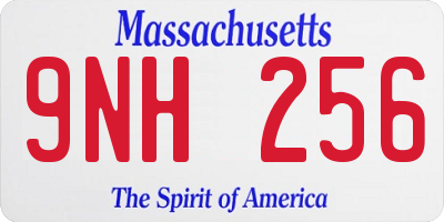 MA license plate 9NH256