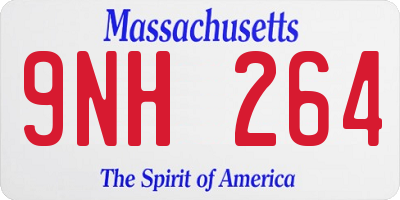MA license plate 9NH264