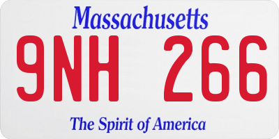MA license plate 9NH266