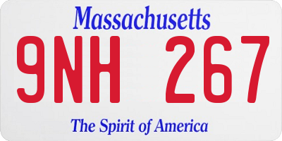 MA license plate 9NH267