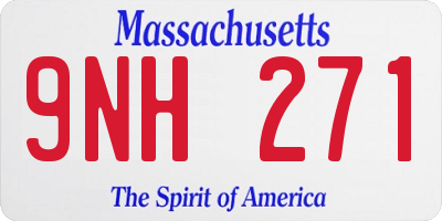 MA license plate 9NH271