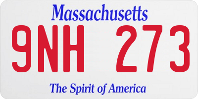 MA license plate 9NH273