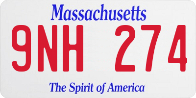 MA license plate 9NH274