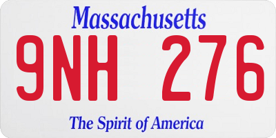 MA license plate 9NH276
