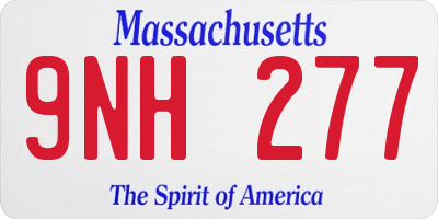 MA license plate 9NH277