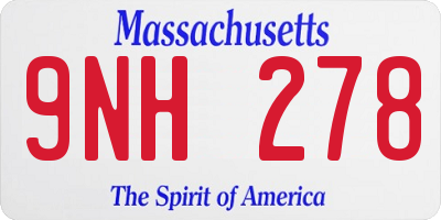 MA license plate 9NH278