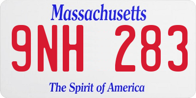 MA license plate 9NH283