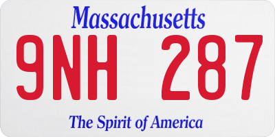 MA license plate 9NH287