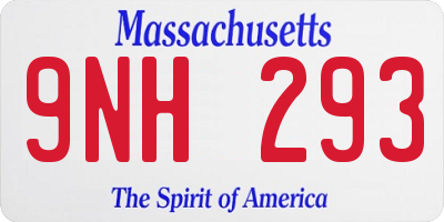 MA license plate 9NH293