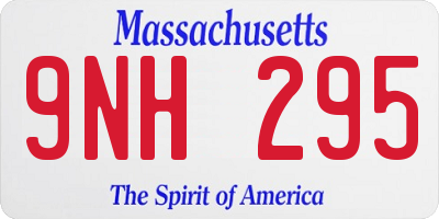 MA license plate 9NH295