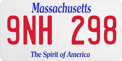 MA license plate 9NH298