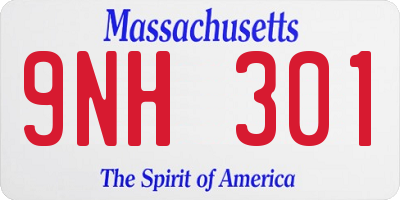 MA license plate 9NH301